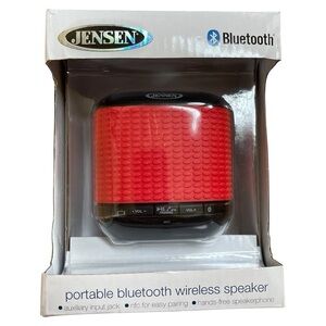 Jensen Portable Bluetooth Wireless Speaker. Brand New. Red